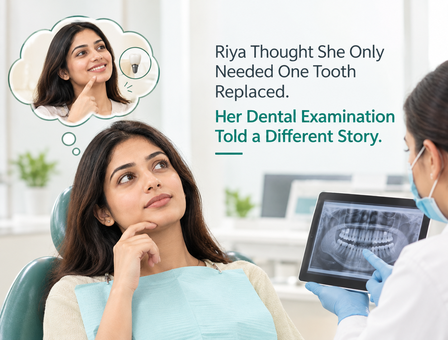 Riya Thought She Only Needed One Tooth Replaced. Her Dental Examination Told a Different Story